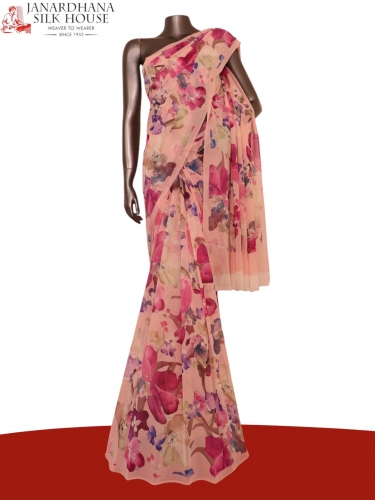 Designer Exclusive Floral Pure Georgette Silk Saree